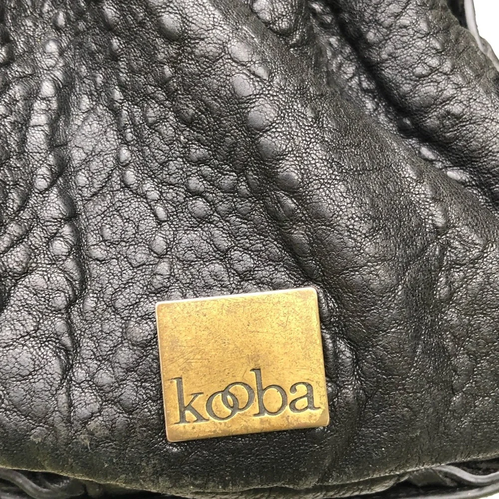 SOLD Kooba Black Pebbled Leather Hobo Bag Purse - Picture 4 of 14